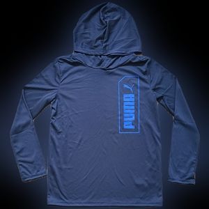 NWOT Kids Puma Athletic Lightweight Pull-On Hoodie in Black, size 10/12